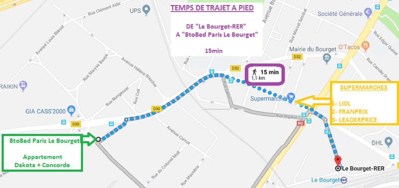 Btobed - Location Professionnelle - 2 Studios Confort - Proche Parc Des Expos Et Stade De France Le Bourget Ngoại thất bức ảnh